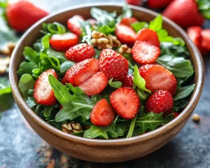 Spring Salad: Arugula Strawberry and Walnut Salad in 10 Minutes