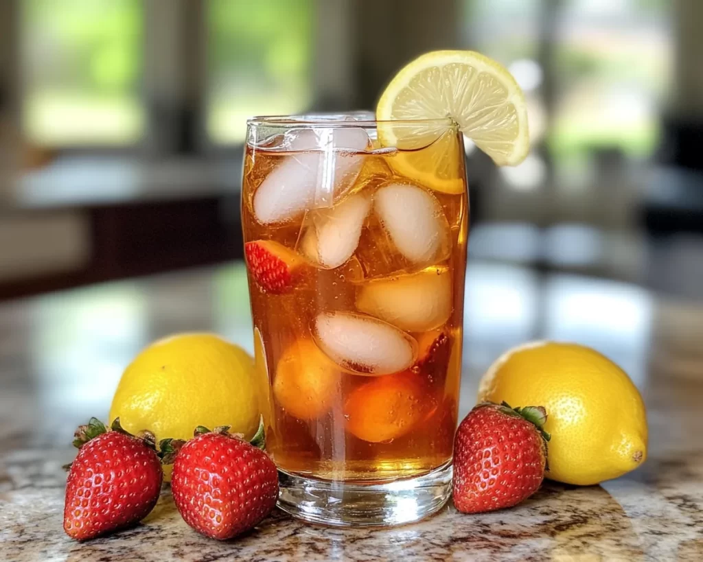 Summer Drinks Nonalcoholic: Lemon Strawberry Iced Tea