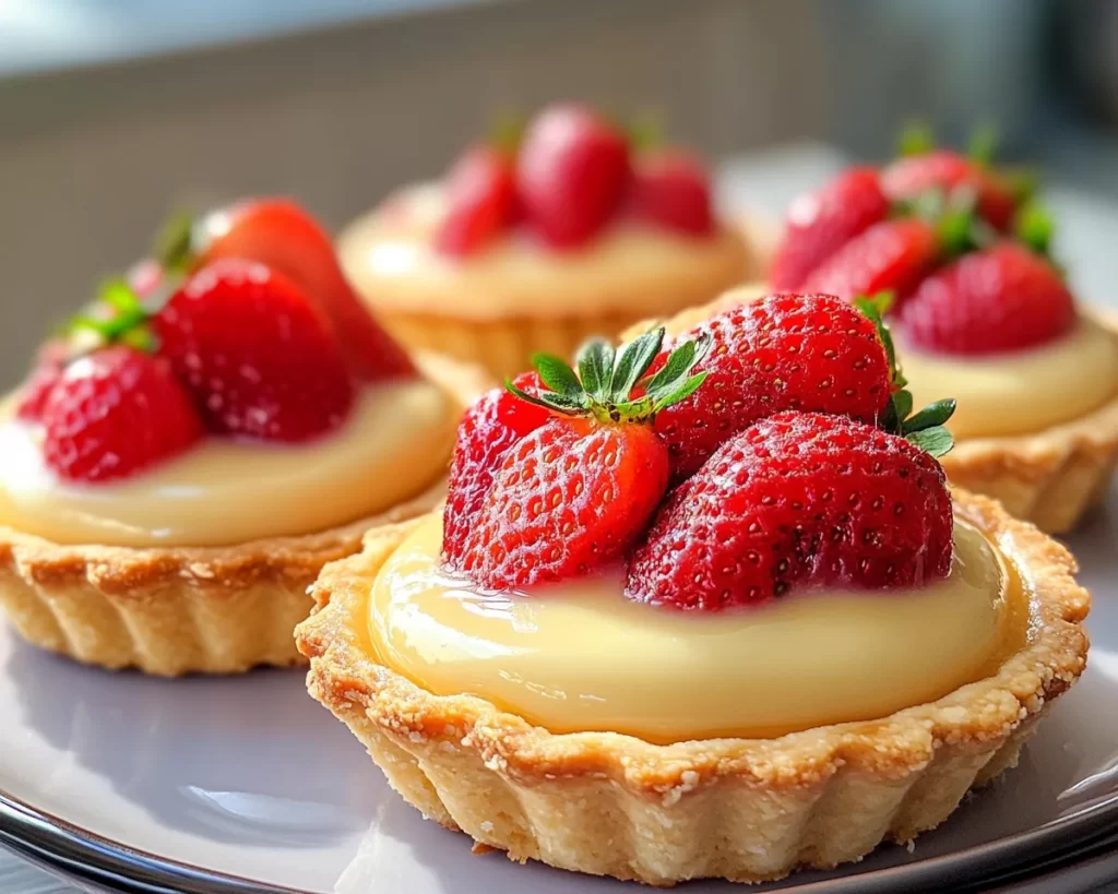 Delicious Strawberry Honey Custard Tarts Light Creamy and Ideal for Spring Desserts