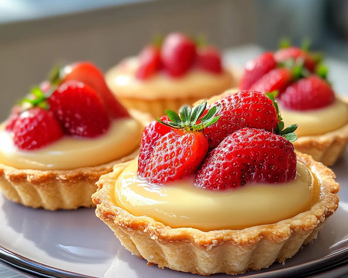 Delicious Strawberry Honey Custard Tarts Light Creamy and Ideal for Spring Desserts