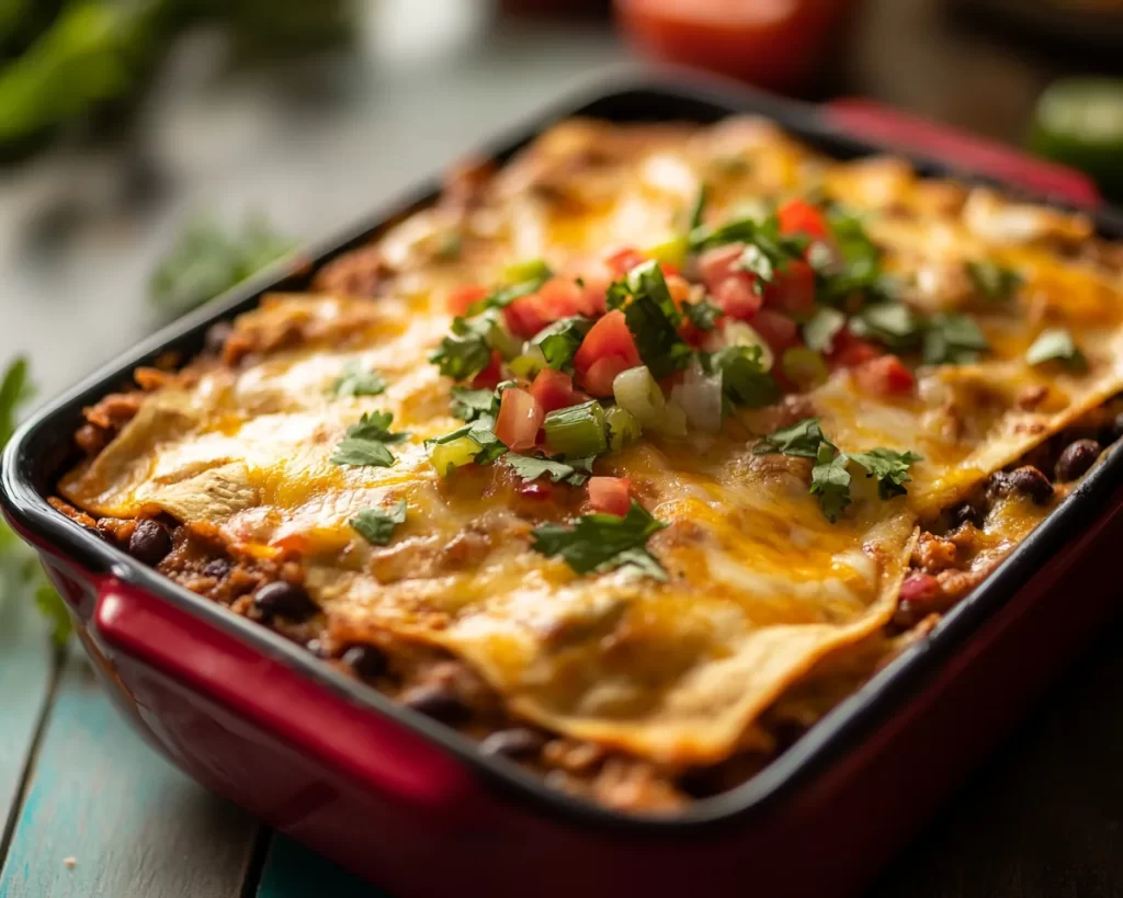 Easy Dinner Recipes for Family: Beef & Bean Burrito Bake in 25 Minutes