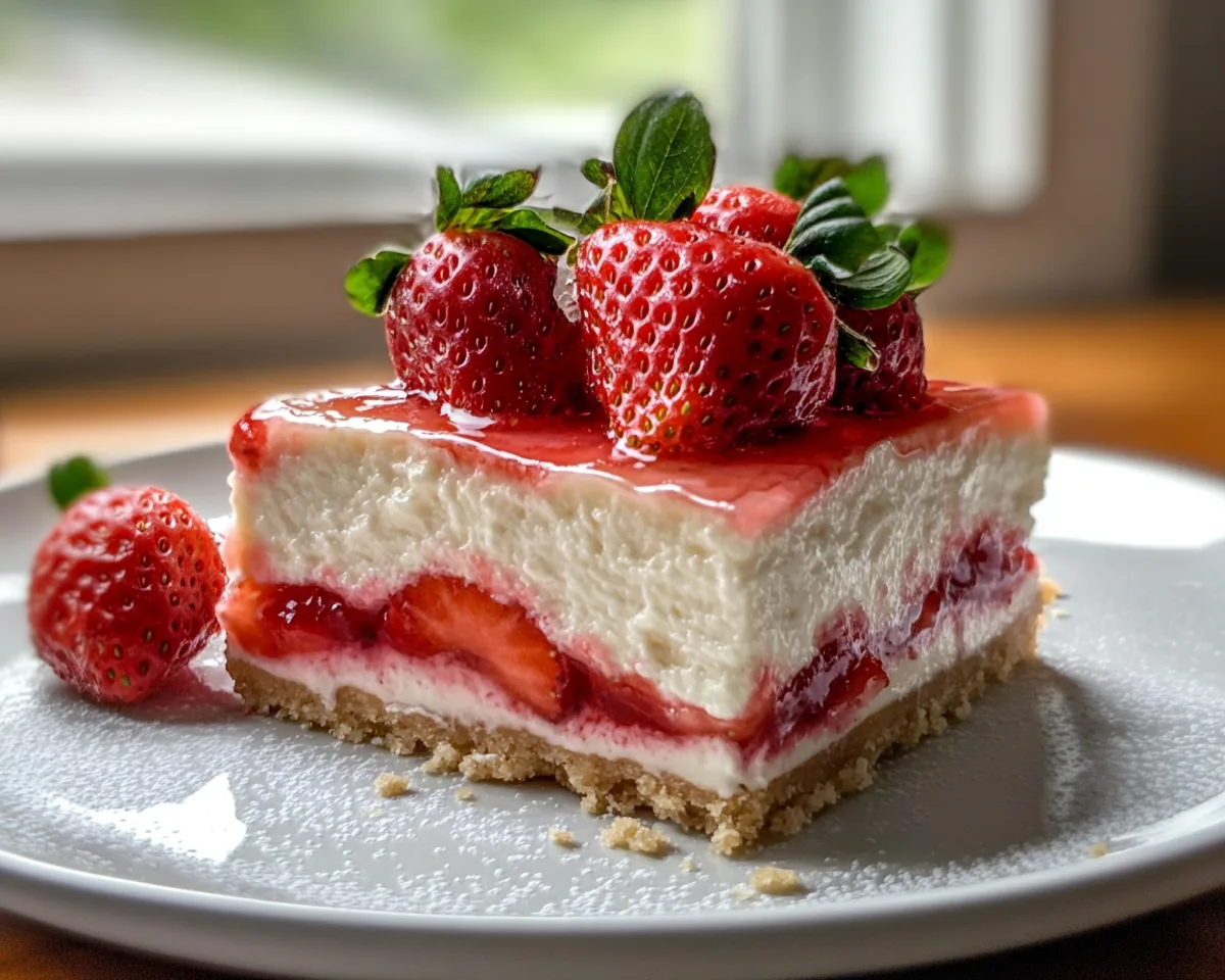 Spring Desserts: Strawberry Cheesecake Bars in 5 Steps