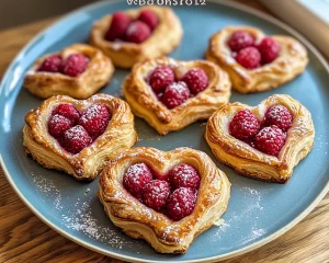 Raspberry Heart Danishes