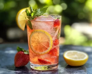 Spring Drinks: Sparkling Strawberry Lemonade Mocktail