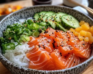 Spring Dinner Party: Salmon Rice Bowl Bar (Easy Hosting)
