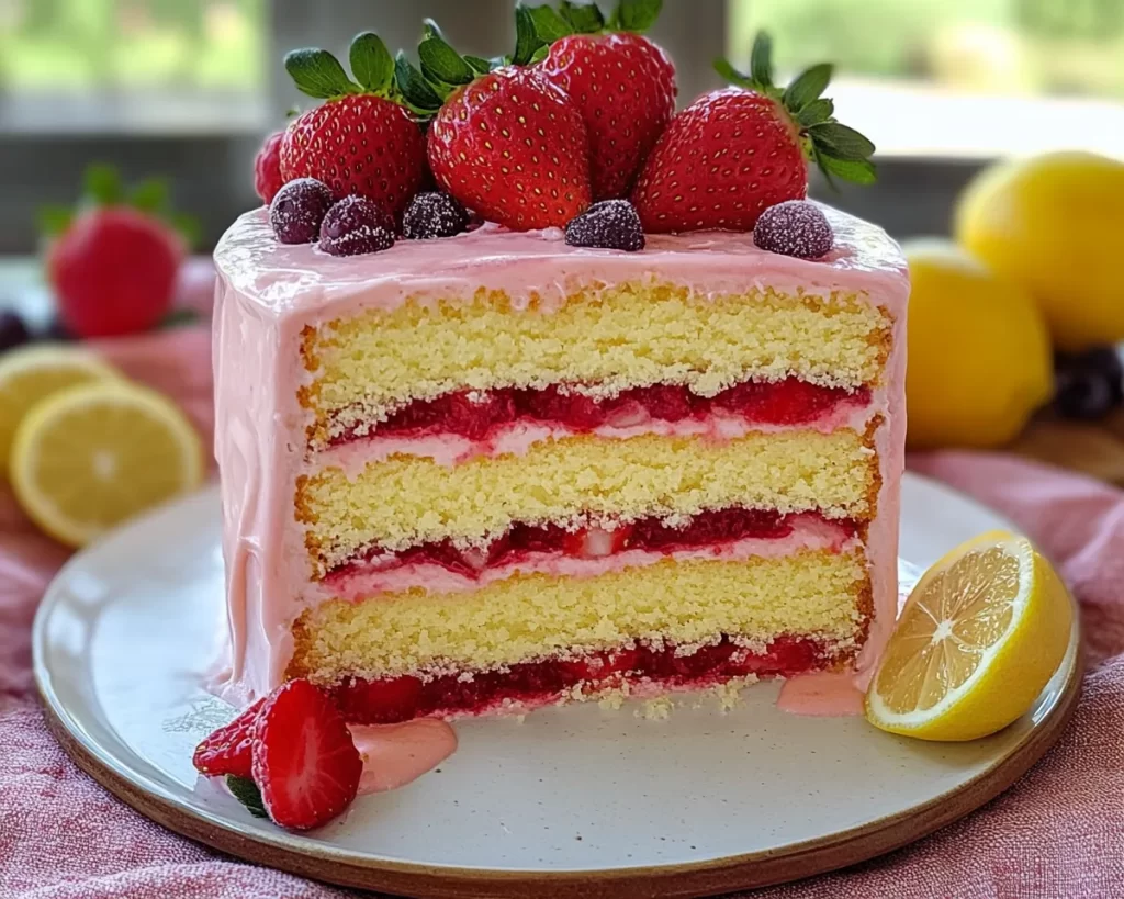 Strawberry Lemonade Cake Layers