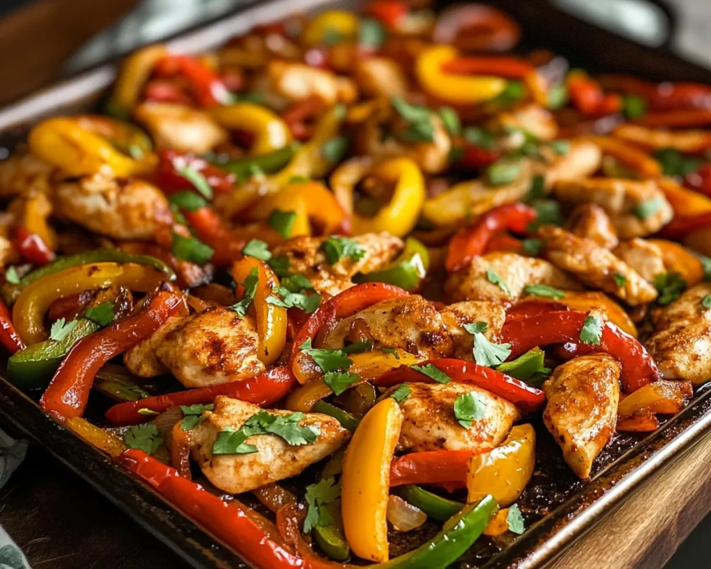 Summer Dinner Ideas: Sheet Pan Fajita Chicken and Peppers in 25 Minutes