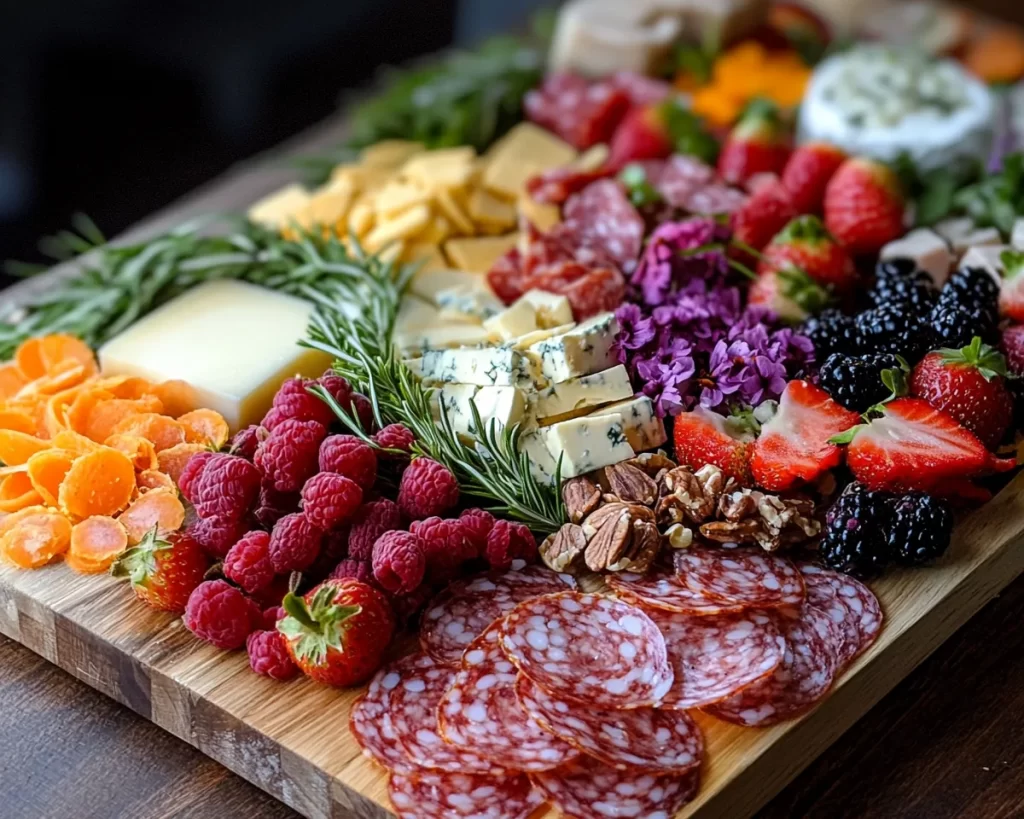 Spring Charcuterie Board Ideas: Floral Spring Cheese Board in 20 Minutes