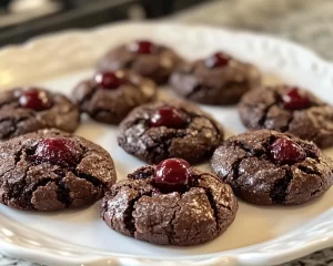 Black Forest Cookie: Cherry Filled Chocolate Crinkle Cookies in 30 Minutes