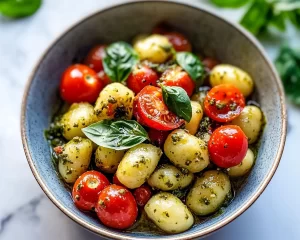 Spring Dinner Ideas: Pesto Gnocchi with Cherry Tomatoes in 20 Minutes