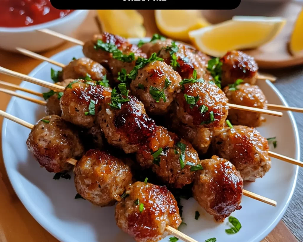 Easy Mini Meatball Skewers