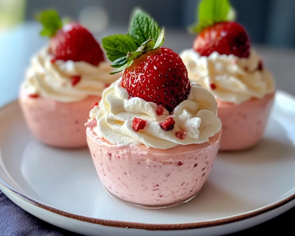Spring Desserts: Strawberry Mousse Cups in 5 Ingredients