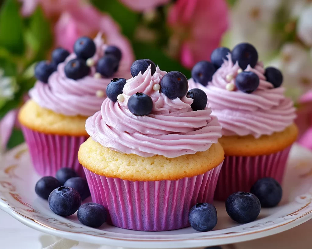 Spring Cupcakes: Blueberry Vanilla Cupcakes in 7 Steps