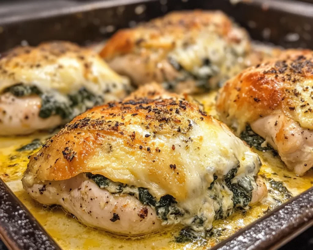 Easy Dinner Recipes for Family: Cheesy Spinach Stuffed Chicken in 25 Minutes
