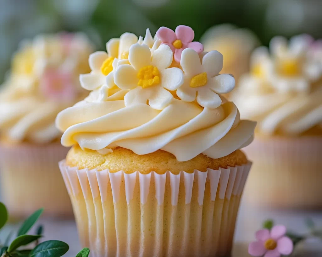 Spring Cupcakes: Vanilla Lemon Buttercream Cupcakes in 5 Steps