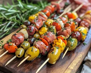 Picnic Food Ideas: Antipasto Skewers With Olives in 10 Minutes