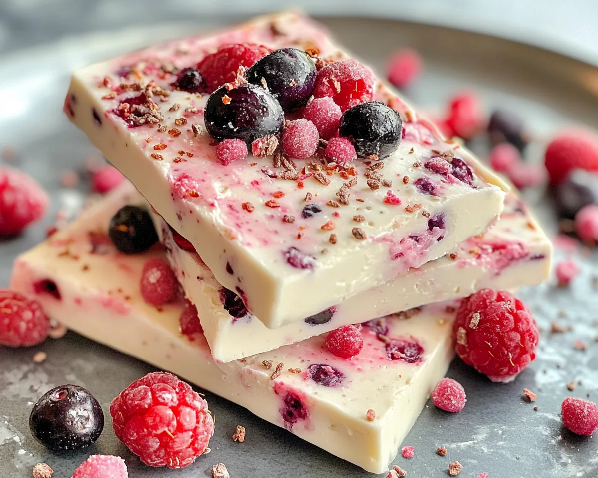 Spring Desserts: Berry Yogurt Bark in 5 Ingredients