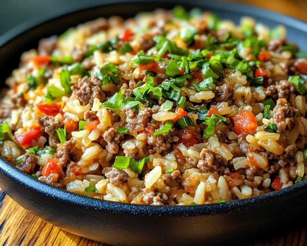 Easy Dinner Recipes for Family: Ground Beef & Rice Skillet in 20 Minutes