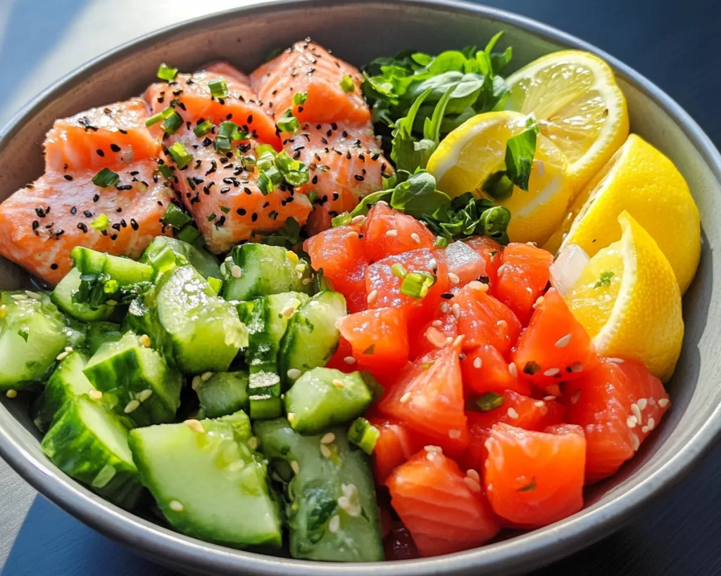 Summer Meals Dinner: Salmon + Lemon Salad Bowl