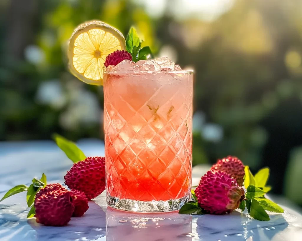 Spring Drinks: Rose Lychee Sparkling Punch in 10 Minutes