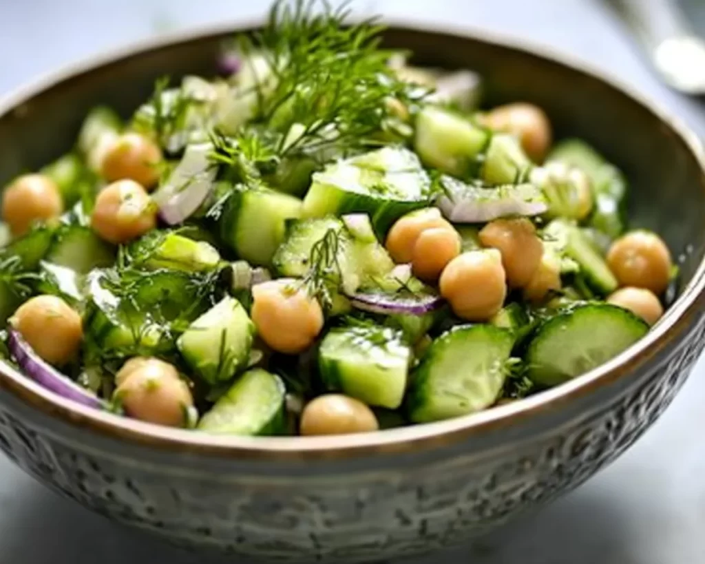 Spring Salads: Cucumber Dill and Chickpea Salad in 10 Minutes