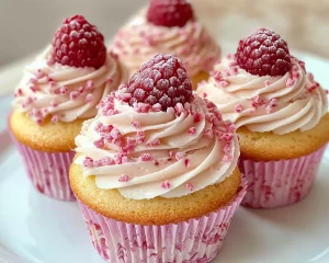 Spring Cupcakes: Raspberry White Chocolate Cupcakes in 7 Steps