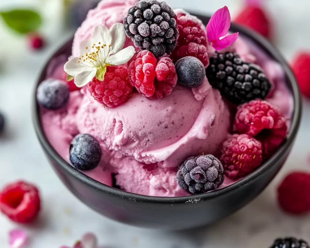 Spring Desserts: Berry Honey Frozen Yogurt in 5 Ingredients
