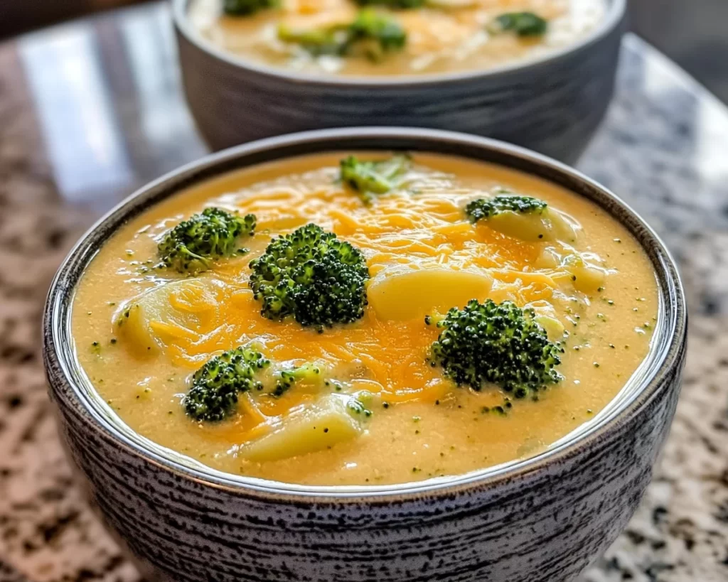 Creamy Crockpot Cheesy Potato Broccoli Soup