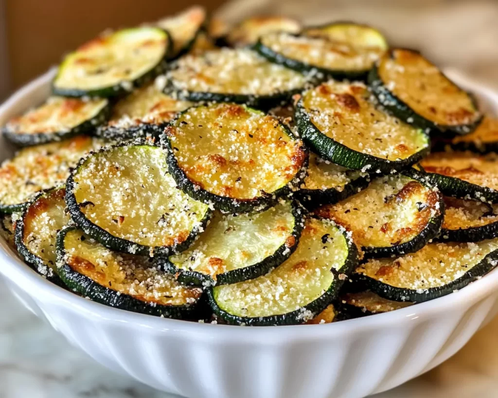 Healthy Munchies: Baked Parmesan Zucchini Chips in 20 Minutes