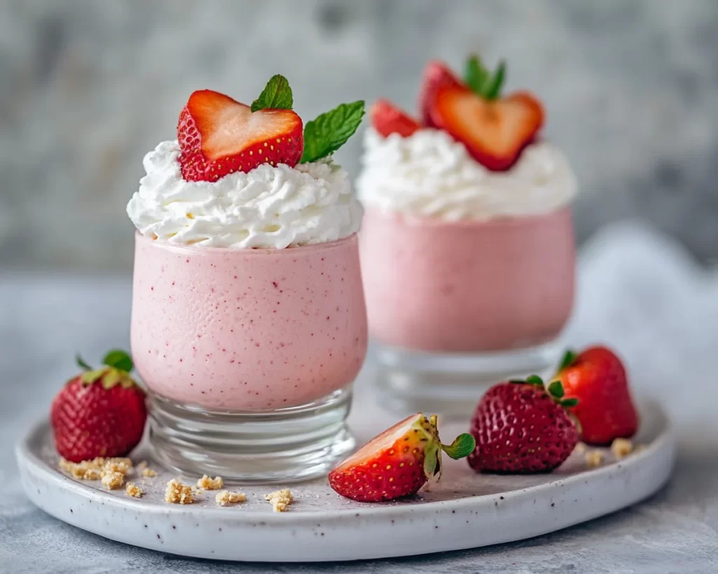 Spring Desserts: No Bake Strawberry Mousse in 5 Ingredients