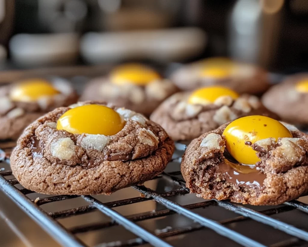 Cadbury Egg Cookies: Stuffed Chocolate Easter Egg Cookies in 25 Minutes