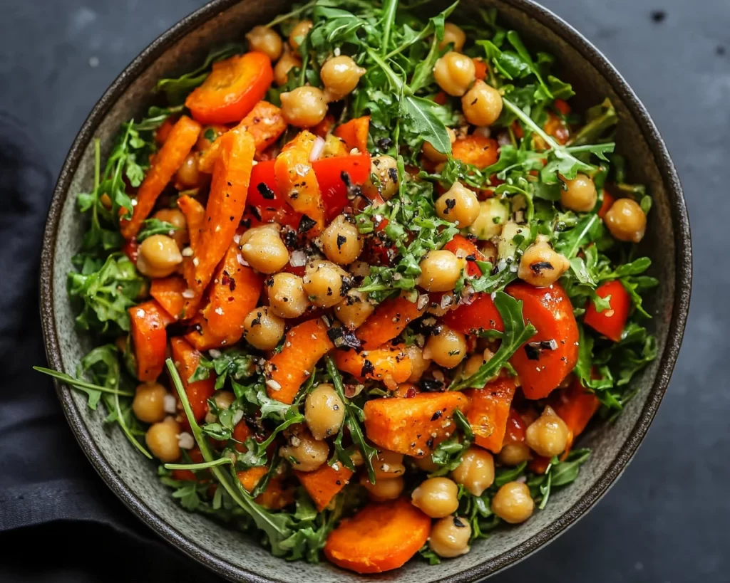 Spring Salad: Roasted Carrot and Chickpea Salad With Tahini in 25 Minutes