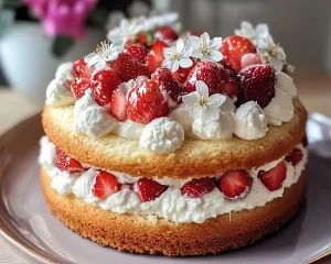 Spring Cake: Strawberry Elderflower Cake in 40 Minutes