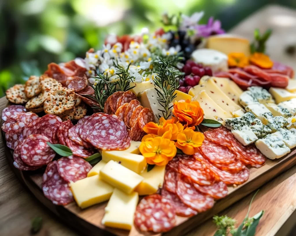 Spring Charcuterie Board Ideas: Herb and Blossom Spring Cheese Plate in 20 Minutes
