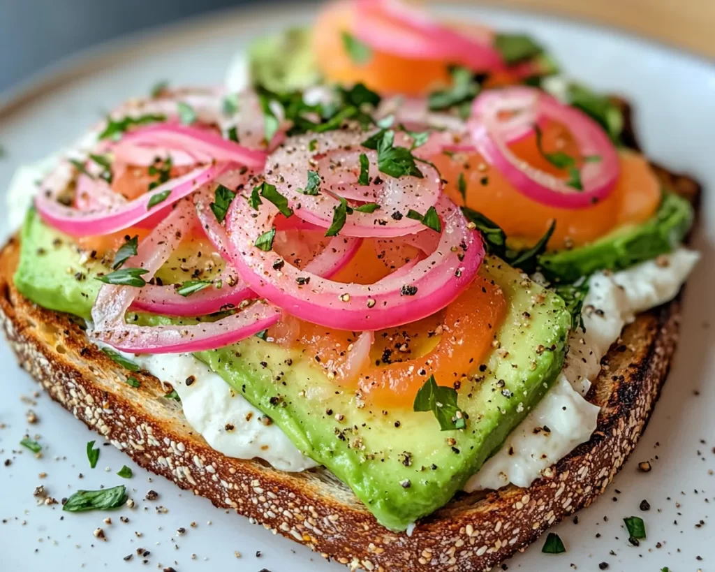 Spring Brunch: Avocado Toast With Pickled Onions in 15 Minutes