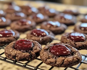 Black Forest Cookie: Soft Black Cherry Chocolate Thumbprints in 25 Minutes