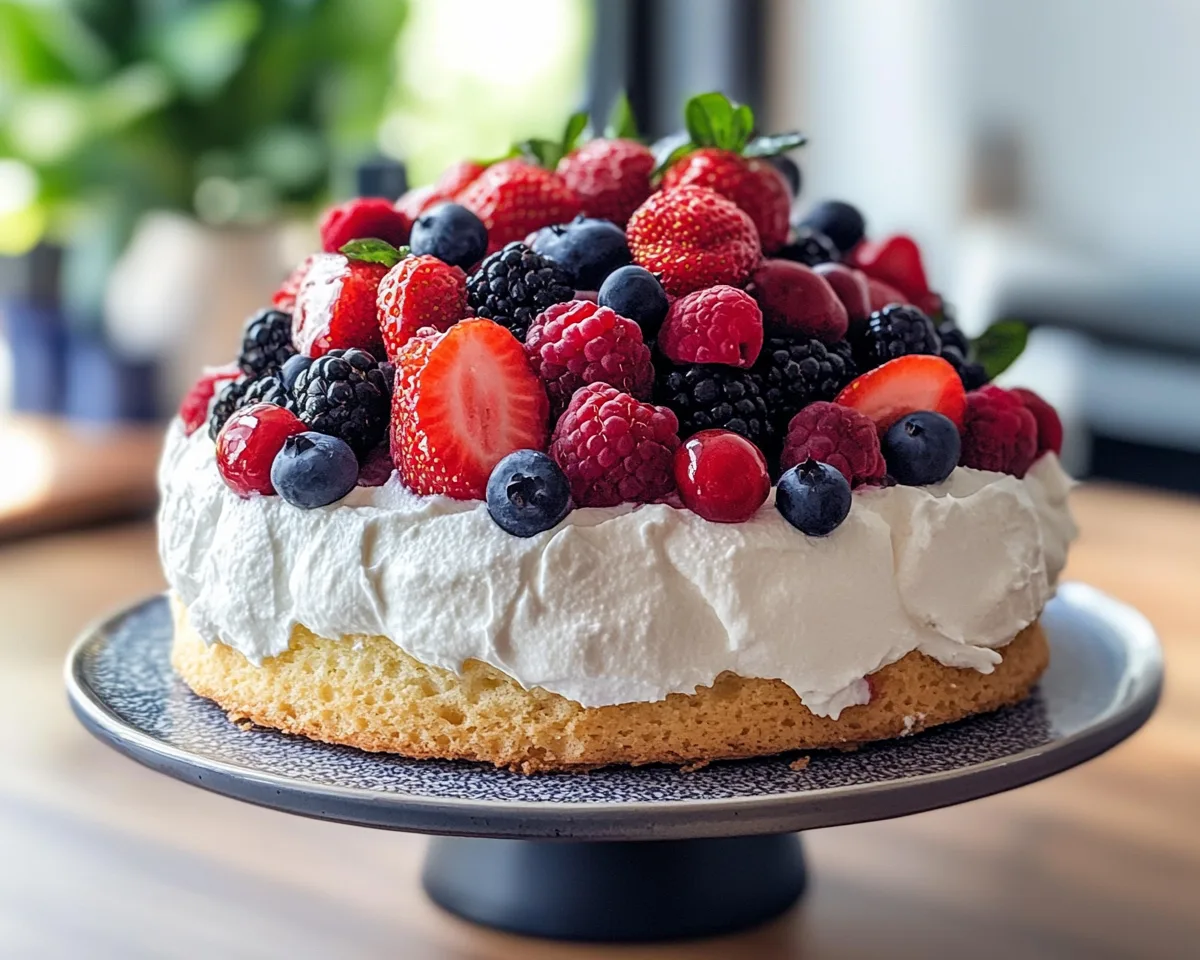 Spring Desserts: Angel Food Cake with Berries in 5 Steps