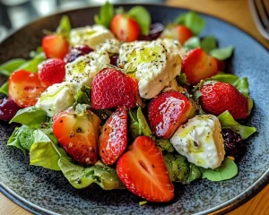 Spring Salad: Strawberry Goat Cheese Salad with Lemon Dressing