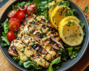 Summer Dinner Recipes: Grilled Chicken Salad with Lemon Dressing