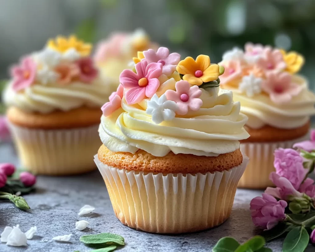 Spring Cupcakes: Spring Garden Flower Cupcakes in 30 Minutes