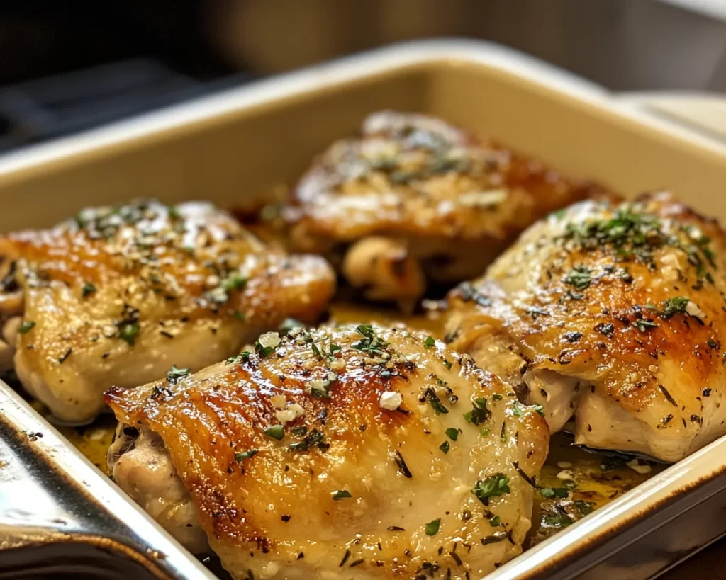 Spring Dinner: Garlic Parmesan Roasted Chicken Thighs in 25 Minutes