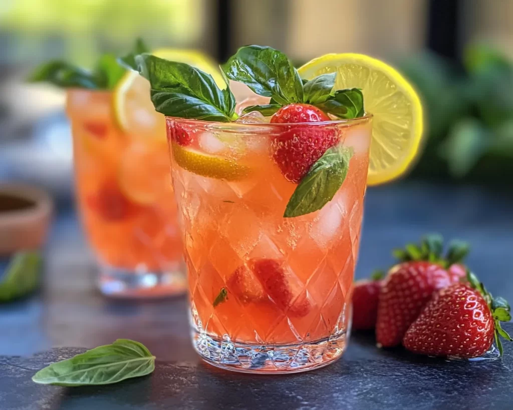 Summer Drinks Nonalcoholic: Strawberry Basil Lemonade in 10 Minutes