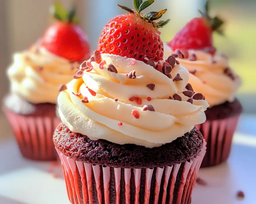 Spring Cupcakes: Chocolate Strawberry Cupcakes in 7 Steps