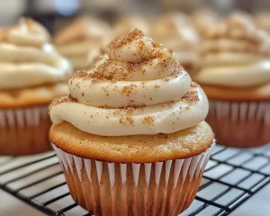 Soft & Gooey Cinnamon Roll Cupcakes with Cream Cheese Frosting