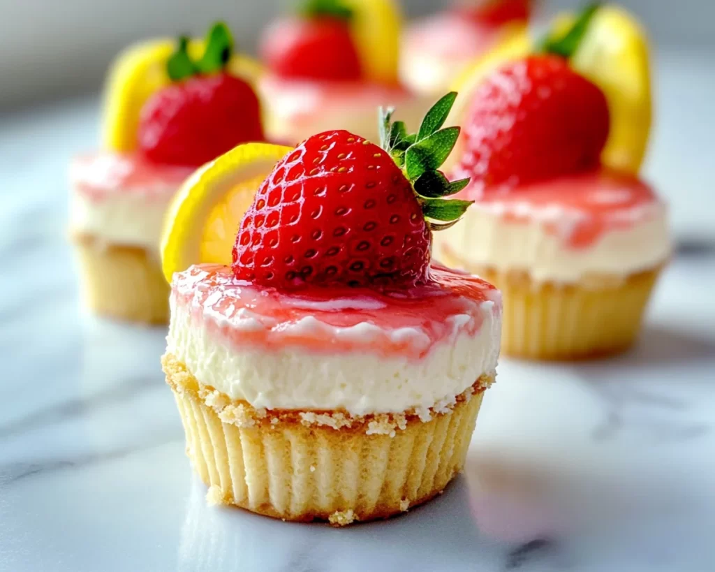 Spring Desserts: Lemon Strawberry Cheesecake Cups