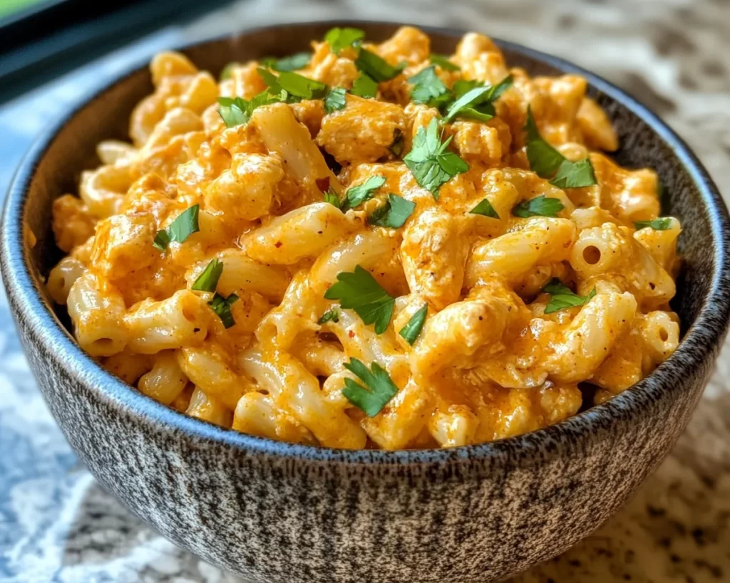 Summer Crockpot Recipes: Crockpot Buffalo Chicken Mac in 15 Minutes Prep