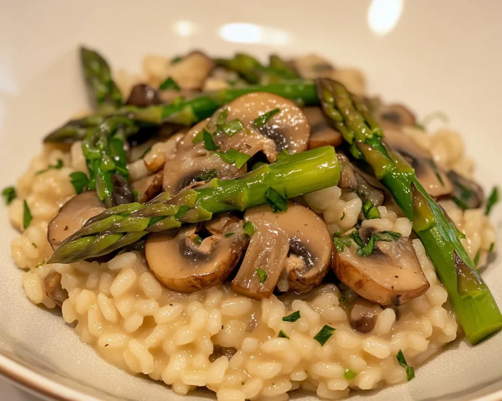 Spring Dinner Ideas: Asparagus & Mushroom Risotto in 30 Minutes