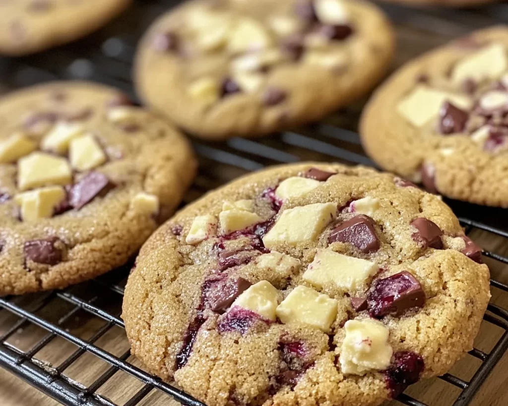 Black Forest Cookie: White Chocolate Black Cherry Chunk Cookies in 25 Minutes