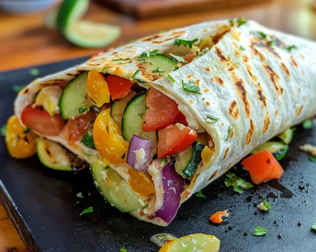 Summer Dinner Ideas: Grilled Veggie & Hummus Wraps in 10 Minutes