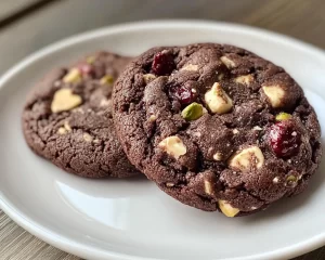 Black Forest Cookie: Cherry Pistachio Dark Chocolate Cookies in 25 Minutes